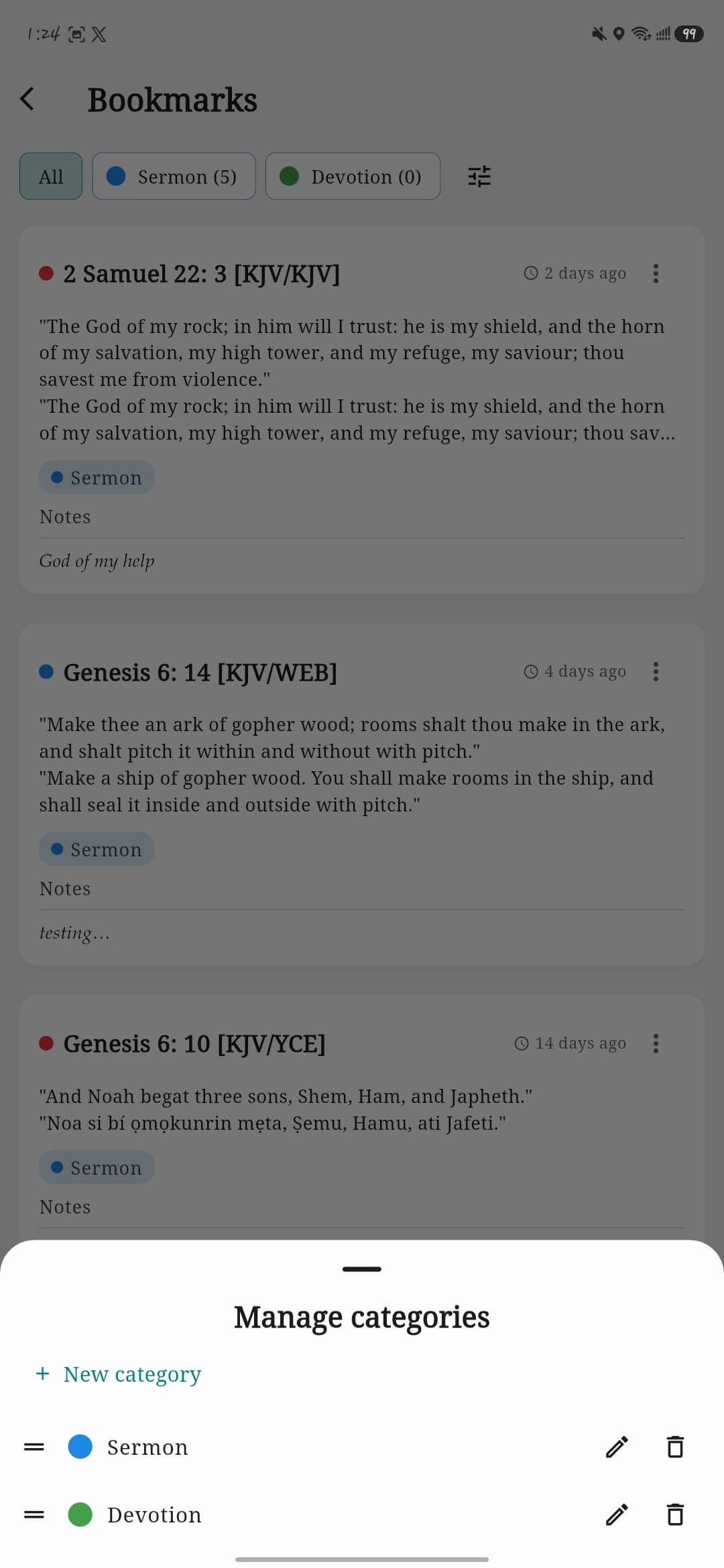 Highlight & Bookmark — Bi Bible screenshot